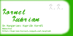 kornel kuprian business card