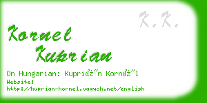 kornel kuprian business card